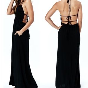 Black maxi dress with pockets